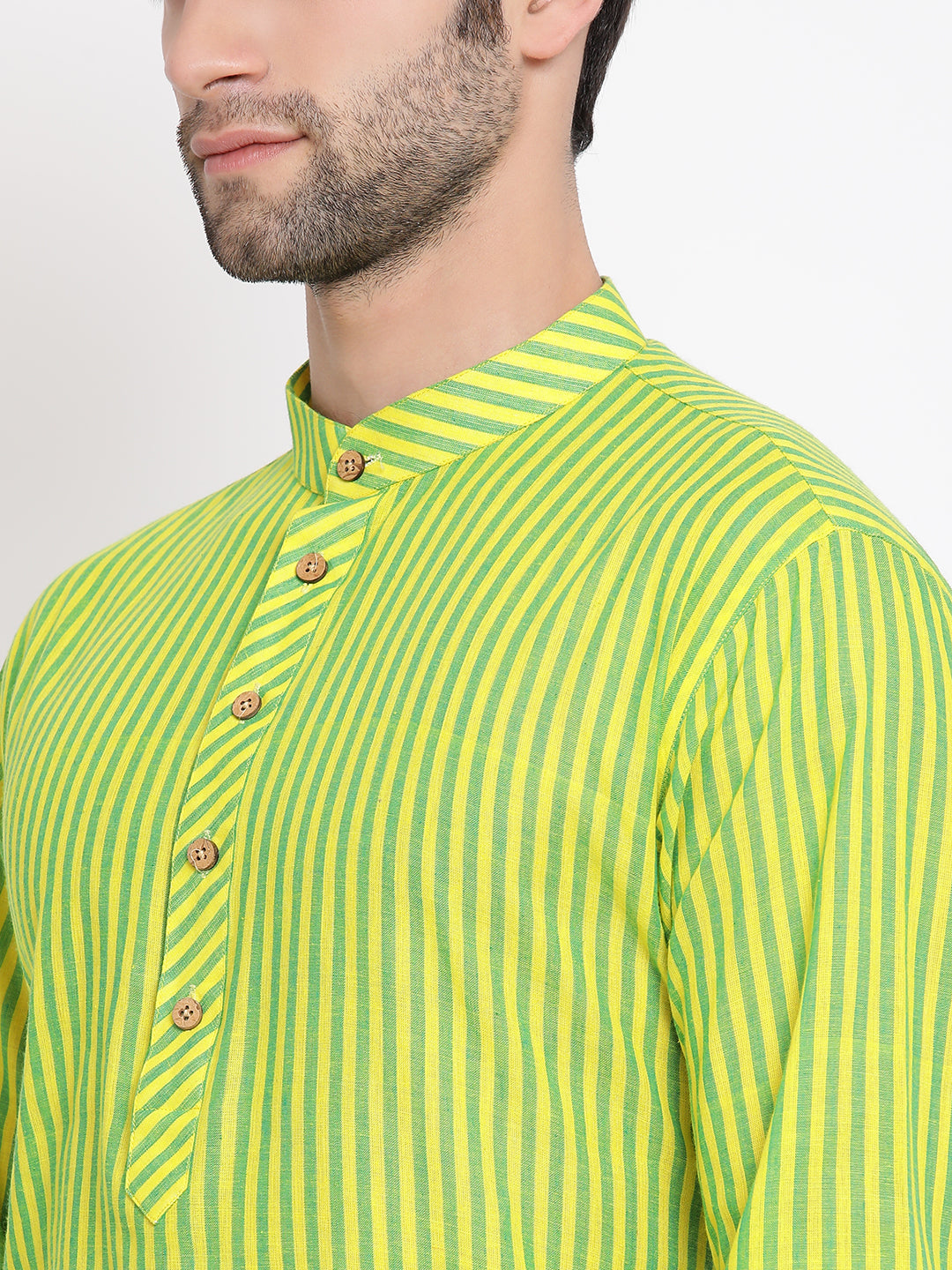 Vastramay Men's Green Pure Cotton Kurta - Distacart