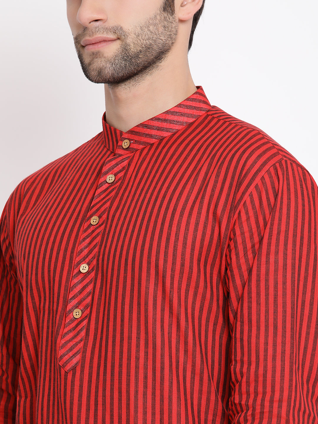 Vastramay Men's Maroon Pure Cotton Kurta - Distacart