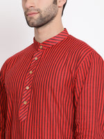 Thumbnail for Vastramay Men's Maroon Pure Cotton Kurta - Distacart