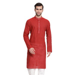 Thumbnail for Vastramay Men's Maroon Pure Cotton Kurta - Distacart