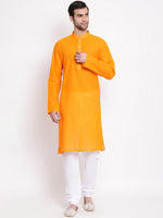 Thumbnail for Vastramay Men's Orange Pure Cotton Kurta Pyjama Set - Distacart