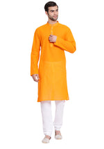 Thumbnail for Vastramay Men's Orange Pure Cotton Kurta Pyjama Set - Distacart