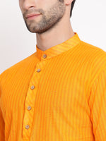 Thumbnail for Vastramay Men's Orange Pure Cotton Kurta Pyjama Set - Distacart
