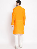 Thumbnail for Vastramay Men's Orange Pure Cotton Kurta Pyjama Set - Distacart