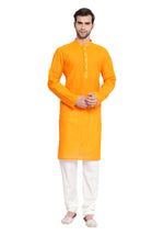 Thumbnail for Vastramay Men's Orange Pure Cotton Kurta Pyjama Set - Distacart