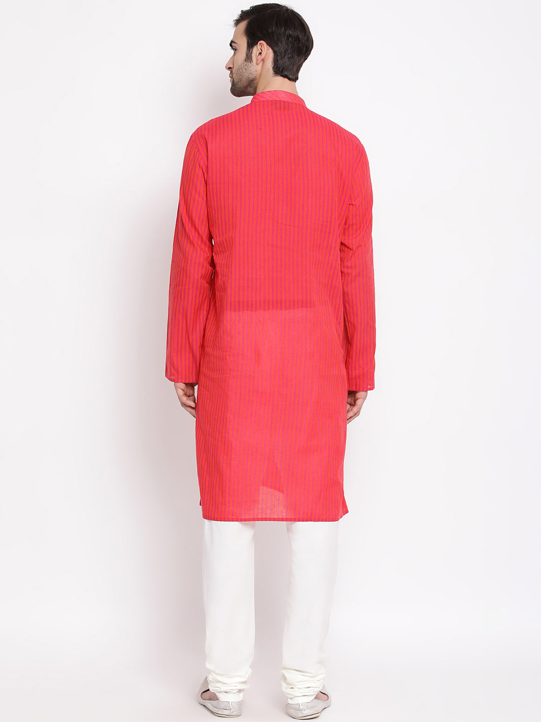Vastramay Men's Pink Pure Cotton Kurta Pyjama Set - Distacart