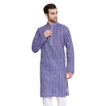 Thumbnail for Vastramay Men's Blue Pure Cotton Kurta - Distacart