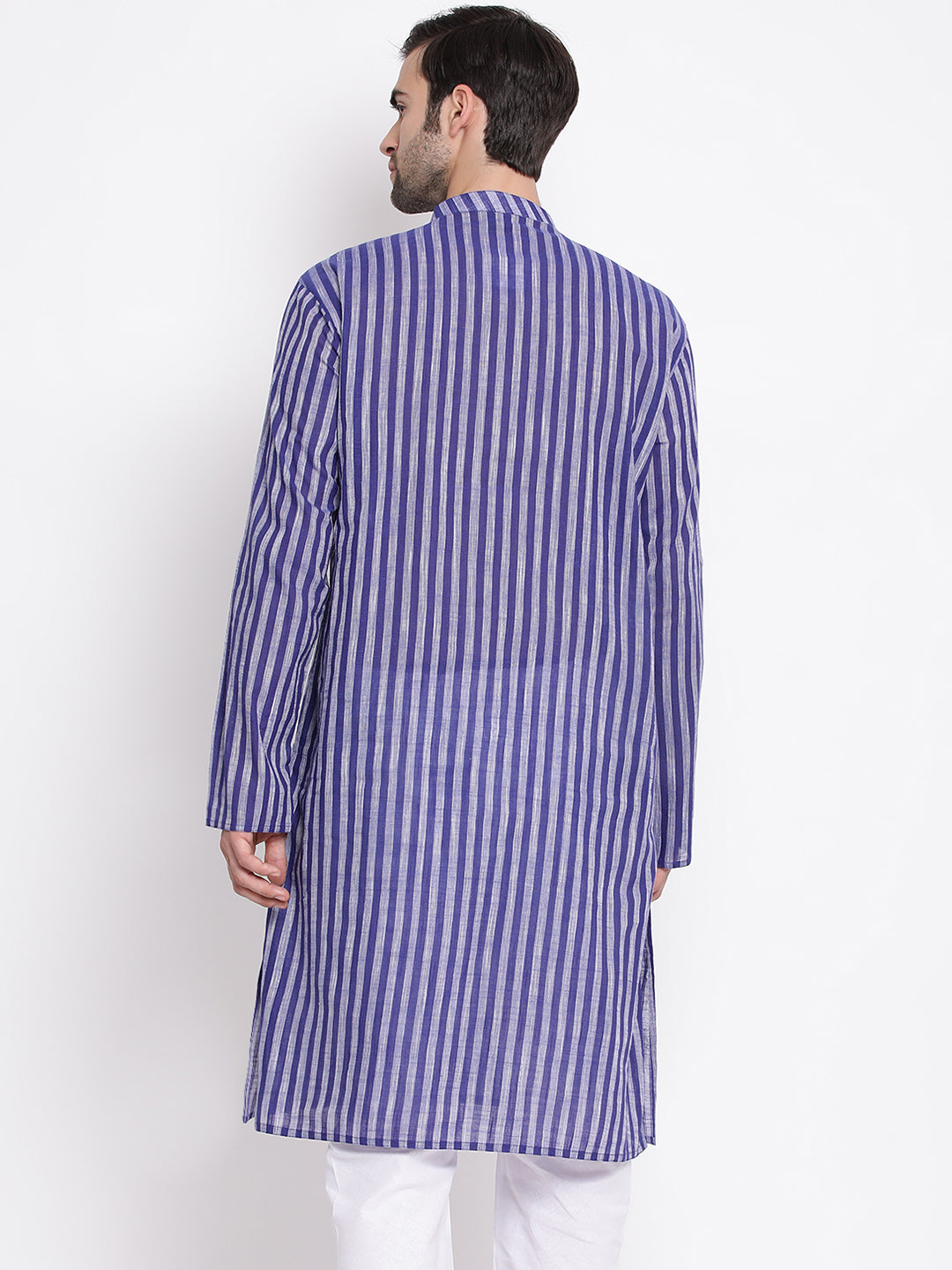 Vastramay Men's Blue Pure Cotton Kurta - Distacart