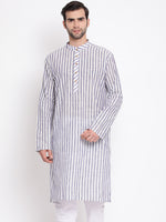 Thumbnail for Vastramay Men's Grey Pure Cotton Kurta - Distacart