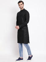 Thumbnail for VM by Vastramay Men's Black Cotton Blend Kurta - Distacart