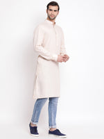 Thumbnail for VM by Vastramay Men's Cream Cotton Blend Kurta - Distacart