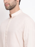 Thumbnail for VM by Vastramay Men's Cream Cotton Blend Kurta - Distacart