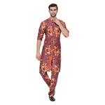 Thumbnail for Vastramay Men's Purple Cotton Blend Kurta Pyjama Set - Distacart