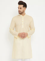 Thumbnail for VM by Vastramay Men's Cream Cotton Kurta - Distacart