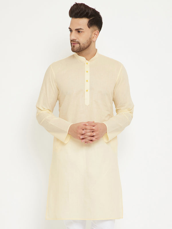 VM by Vastramay Men's Cream Cotton Kurta - Distacart