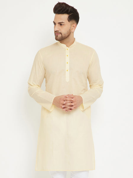 VM by Vastramay Men's Cream Cotton Kurta - Distacart