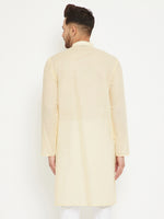Thumbnail for VM by Vastramay Men's Cream Cotton Kurta - Distacart