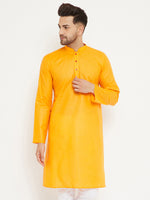 Thumbnail for VM by Vastramay Men's Orange Cotton Kurta - Distacart