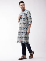 Thumbnail for Vastramay Men's Printed Cotton Blend Kurta - Distacart