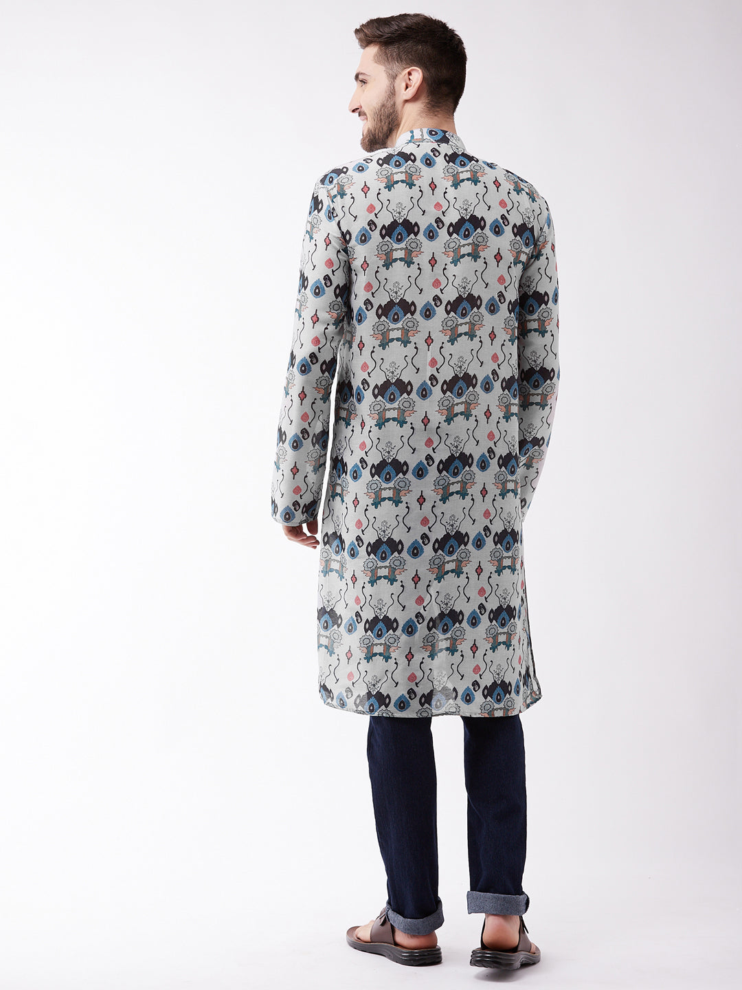 Vastramay Men's Printed Cotton Blend Kurta - Distacart