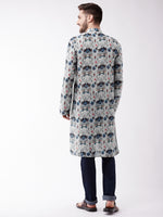 Thumbnail for Vastramay Men's Printed Cotton Blend Kurta - Distacart