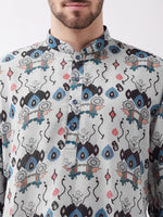 Thumbnail for Vastramay Men's Printed Cotton Blend Kurta - Distacart