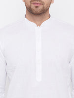 Thumbnail for VM by Vastramay Men's White Cotton Kurta - Distacart