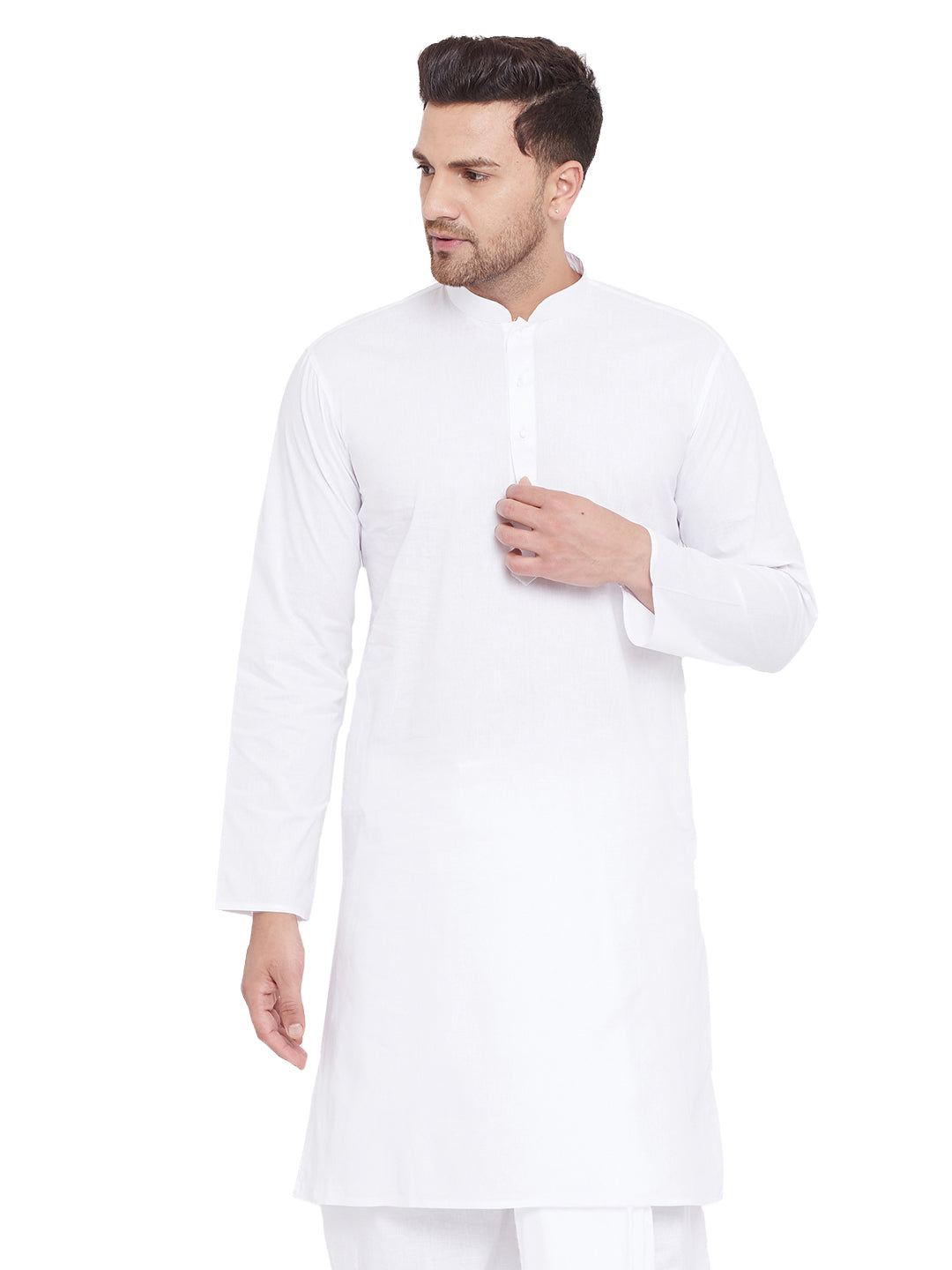 VM by Vastramay Men's White Cotton Kurta - Distacart