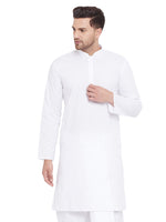 Thumbnail for VM by Vastramay Men's White Cotton Kurta - Distacart