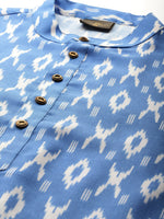 Thumbnail for Vastramay Men's Aqua Blue Cotton Blend Kurta - Distacart