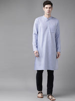 Thumbnail for Shvaas By Vastramay Men's Aqua Blue Organic Cotton Kurta - Distacart