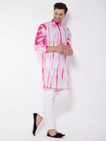 Thumbnail for Vastramay Men's Pink Pure Cotton Kurta - Distacart