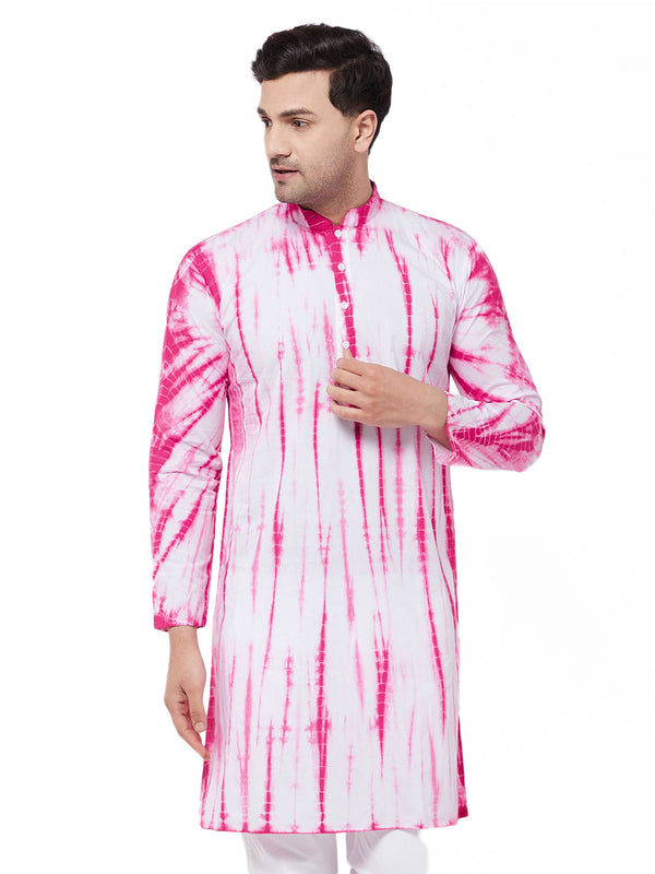 Vastramay Men's Pink Pure Cotton Kurta - Distacart