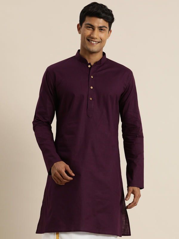 Vastramay Men's Purpe Cotton Kurta - Distacart