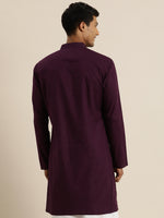 Thumbnail for Vastramay Men's Purpe Cotton Kurta - Distacart