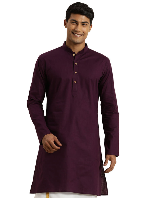 Vastramay Men's Purpe Cotton Kurta - Distacart