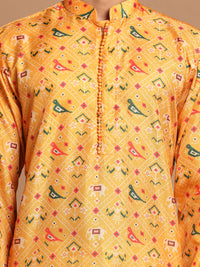 Thumbnail for Vastramay Men's Yellow Cotton Silk Kurta - Distacart