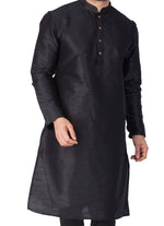 Thumbnail for Vastramay Men's Black Silk Blend Kurta - Distacart