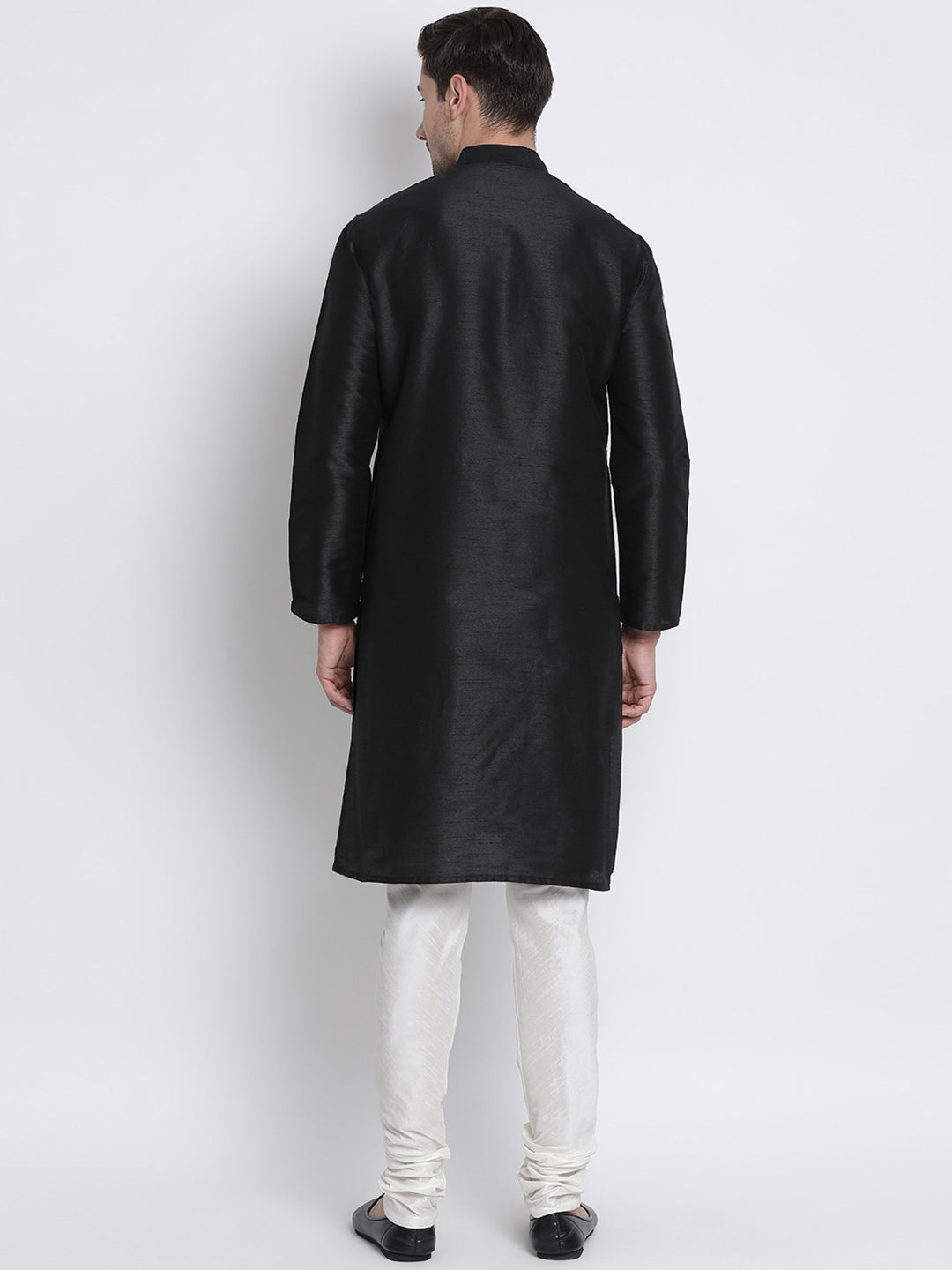 VM by Vastramay Men's Black Silk Blend Kurta Pyjama Set - Distacart