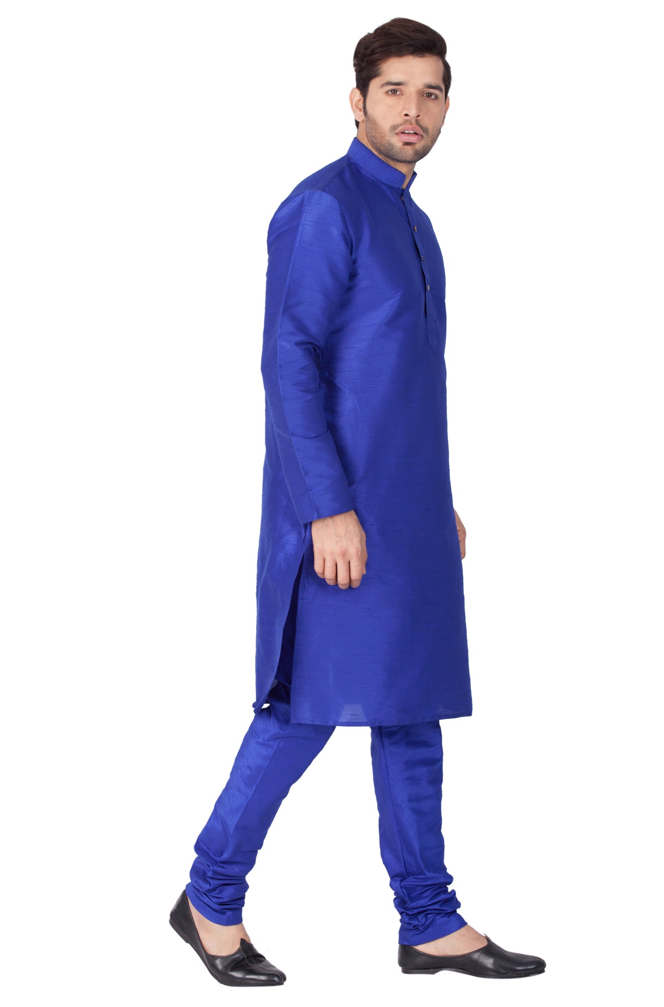 VM by Vastramay Men's Blue Silk Blend Kurta Pyjama Set - Distacart