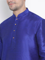 Thumbnail for Vastramay Men's Blue Silk Blend Kurta Pyjama Set - Distacart
