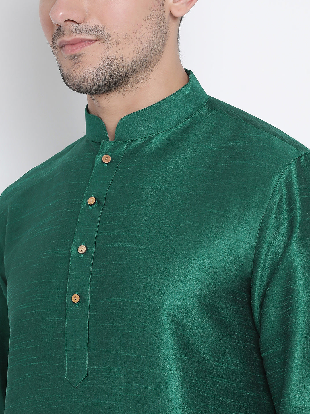 Vastramay Men's Green Silk Blend Kurta - Distacart