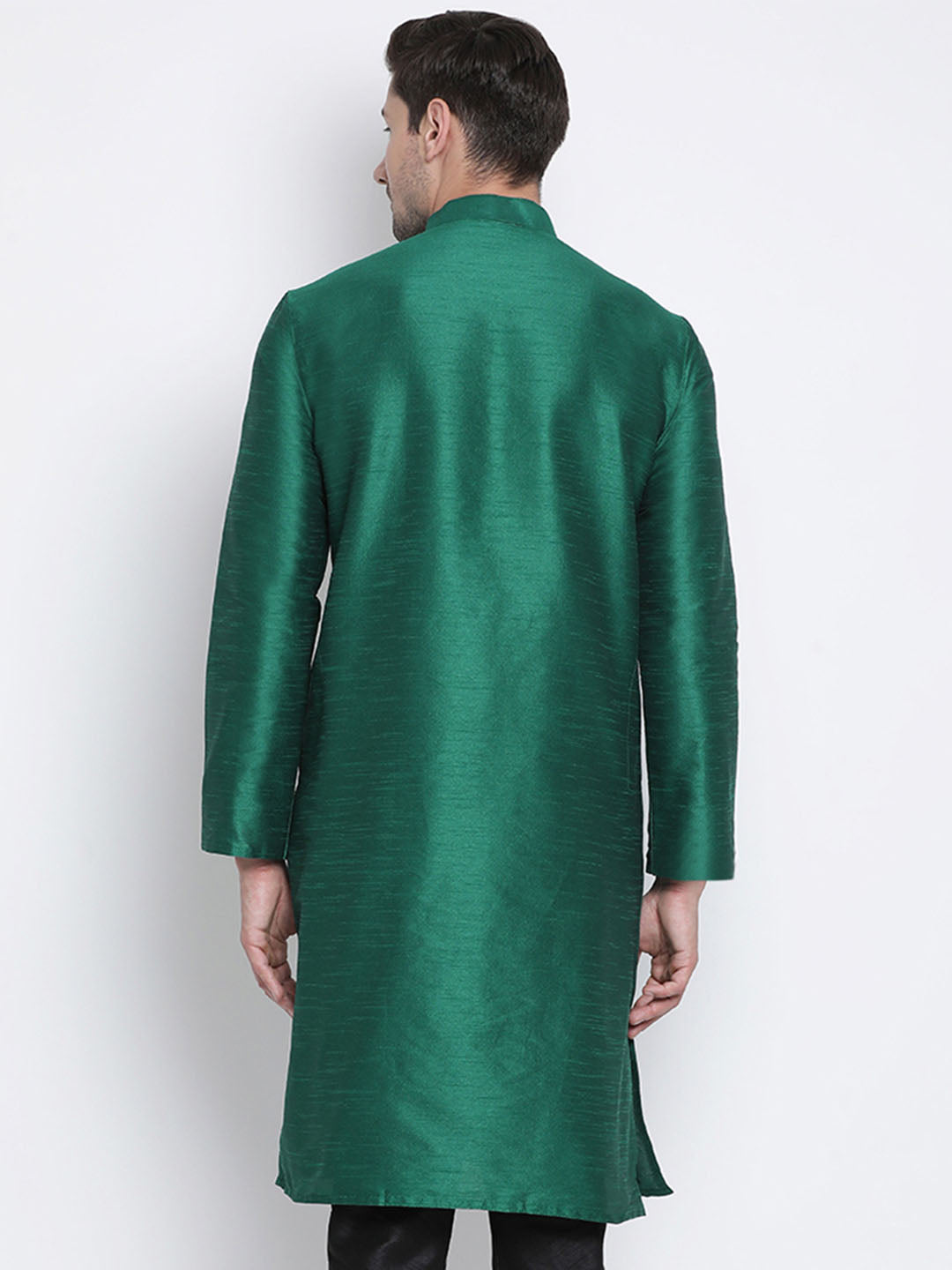 Vastramay Men's Green Silk Blend Kurta - Distacart