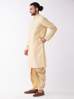 Thumbnail for VM by Vastramay Men's Gold Silk Blend Kurta And Dhoti Set - Distacart
