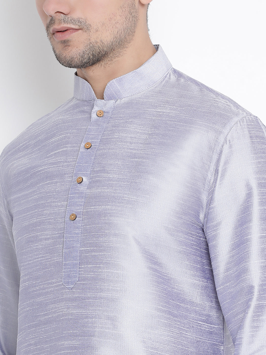 VM by Vastramay Men's Light Blue Silk Blend Kurta Pyjama Set - Distacart