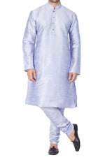 Thumbnail for Vastramay Men's Light Blue Silk Blend Kurta Pyjama Set - Distacart