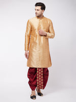 Thumbnail for VM by Vastramay Men's Solid Kurta And Embroidered Traditional Dhoti Set - Distacart