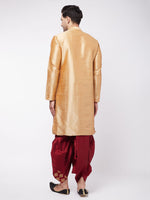 Thumbnail for VM by Vastramay Men's Solid Kurta And Embroidered Traditional Dhoti Set - Distacart