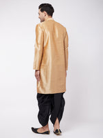 Thumbnail for VM by Vastramay Men's Rose Gold Silk Blend Kurta And Dhoti Set - Distacart