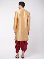 Thumbnail for VM by Vastramay Men's Rose Gold Silk Blend Kurta And Dhoti Set - Distacart